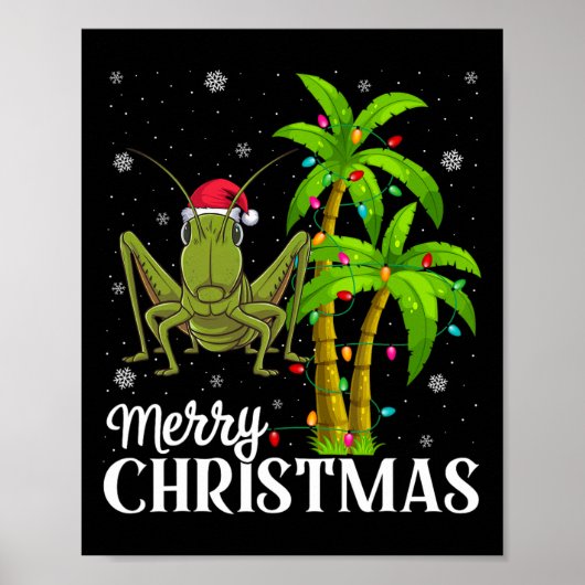 Grhopper Liefhebbers Mannen Vrouwen Kerstboom Lich Poster (Voorkant)