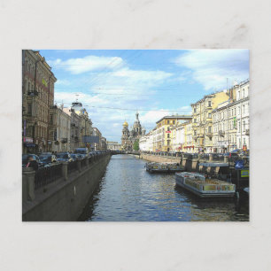 Gribojedovkanaal. Sint-Petersburg, Rusland. Briefkaart