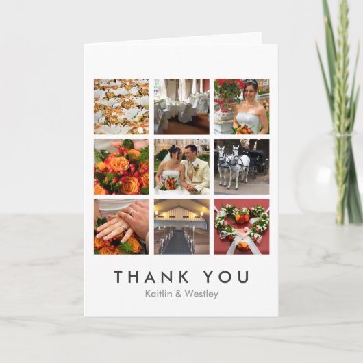 Grid collage 9 foto's aangepaste herinneringen dan bedankkaart (Voorkant)
