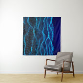 Grid dots Abstract landscape background. Cyberspac Wandkleed (In Situ (horizontaal))