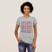 Grid Edelsteen kristal harten T-shirt (Voorkant volledig)