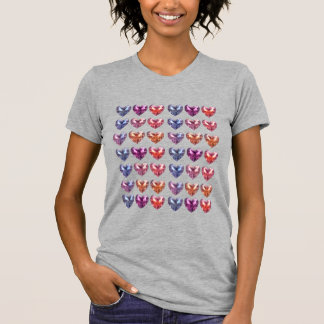 Grid Edelsteen kristal harten T-shirt