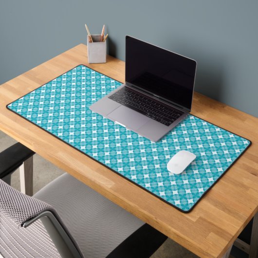 Grid en sterren Gingham Blue Bureaumat (Kantoor 2)