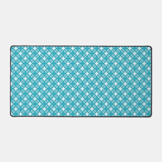 Grid en sterren Gingham Blue Bureaumat (Voorkant)
