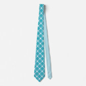 Grid en sterren Gingham Blue Stropdas (Voorkant)