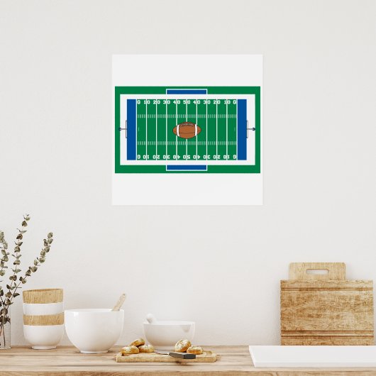 grid football field grafisch poster (Keuken)