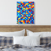Grid Fragments Canvas Afdruk (Insitu (Slaapkamer))