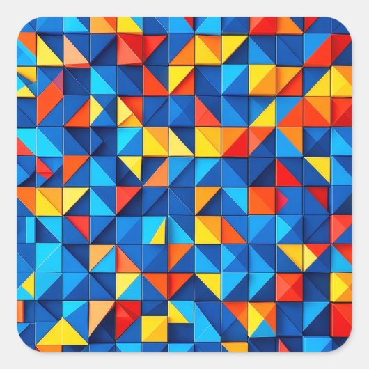 Grid Fragments Vierkante Sticker (Voorkant)