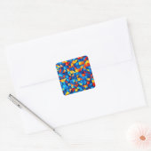 Grid Fragments Vierkante Sticker (Envelop)
