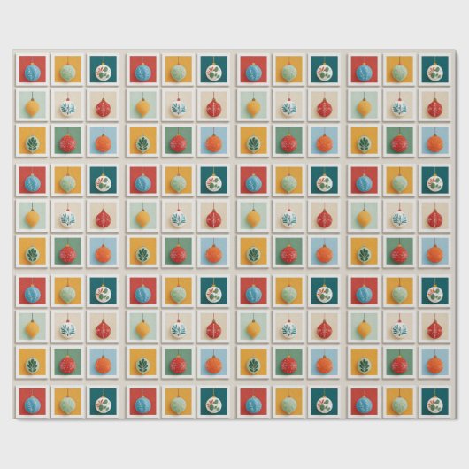 Grid of Bright Christmas Tree Icons Cadeaupapier (Vlak)