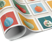 Grid of Bright Christmas Tree Icons Cadeaupapier (Rol Hoek)