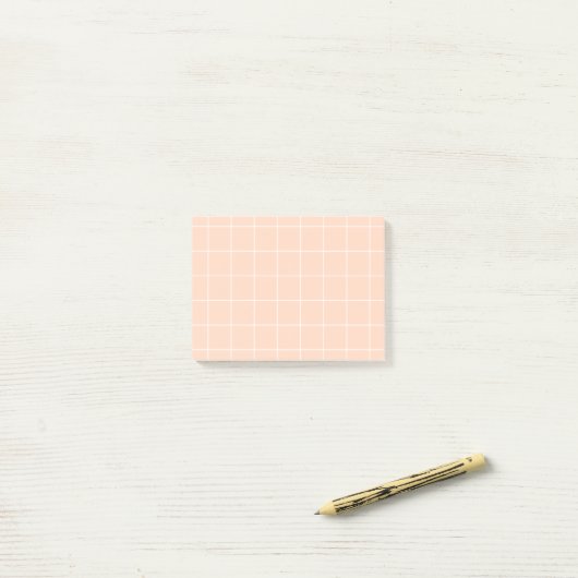 Grid paper: minimalist grid (Peach) Post-it® Notes (Op bureau)
