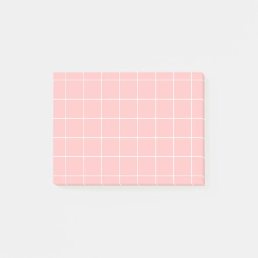 Grid paper: minimalist grid (pink) post-it® notes (Voorkant)
