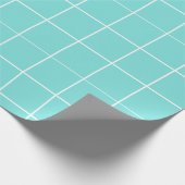 Grid Turquoise en Wit Cadeaupapier (Hoek)