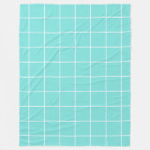 Grid Turquoise en Wit Fleece Deken (Voorkant)