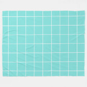 Grid Turquoise en Wit Fleece Deken (Voorkant (Horizontaal))