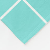 Grid Turquoise en Wit Fleece Deken (Hoek)