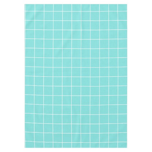 Grid Turquoise en Wit Tafelkleed (Voorkant)