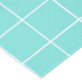 Grid Turquoise en Wit Tafelkleed (Gekanteld)