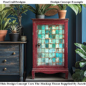 Grid Turquoise Teal Vervaaagde Tegels Y3 Decoupage Tissuepapier