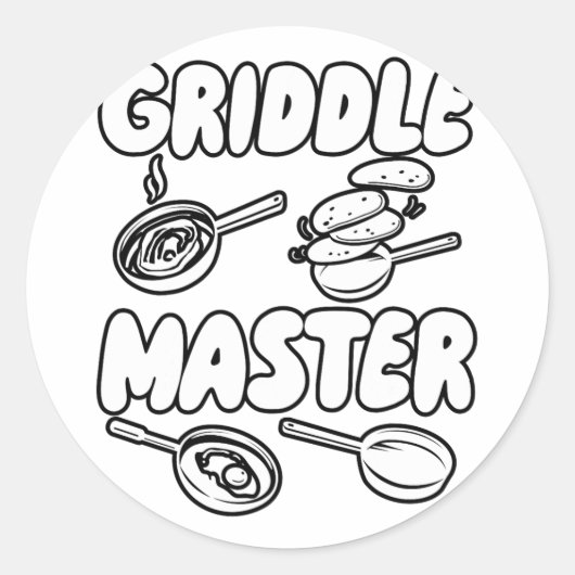 Griddle Master Funny BBQ Ronde Sticker (Voorkant)