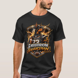 Gridiron Guardian Dobermann Mascotte Kunst T-shirt