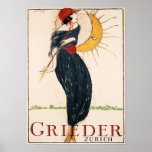 GRIEDER ZURICH door Charles Loupot  Art Deco Poster<br><div class="desc">Reproductie met hoge resolutie,  superscherpe prints,  kleur gecorrigeerd voor levendige en scherpe kleuren en digitaal gerepareerd voor tranen,  smetten,  ontbrekende elementen. Grieder Zürich Zwitserland  Art Deco Poster.</div>