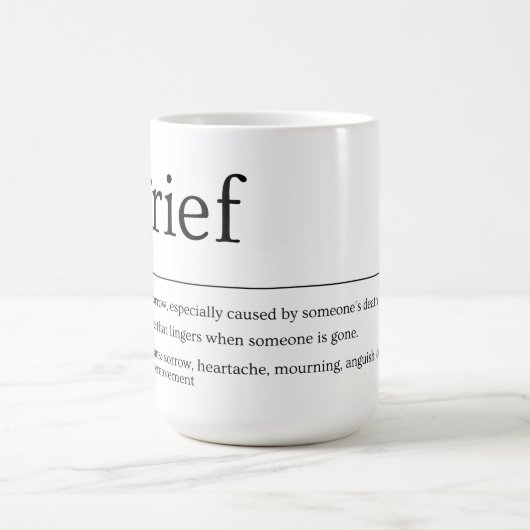 Grief Definition Mok – Minimalistisch rouwgeschenk (Center)