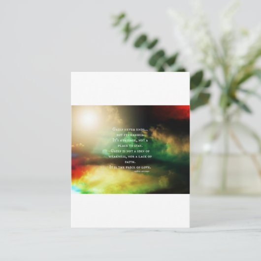 GRIEF eindigt nooit Briefkaart (Staand voorkant)