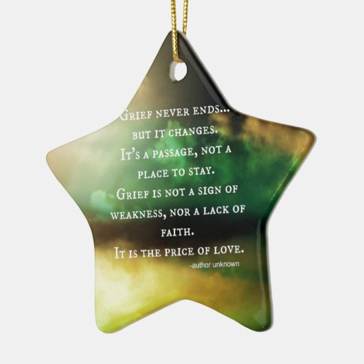 GRIEF eindigt nooit Keramisch Ornament (Links)