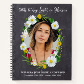 Grief letters naar Heaven Sister Custom Photo Flor Notitieboek (Voorkant)