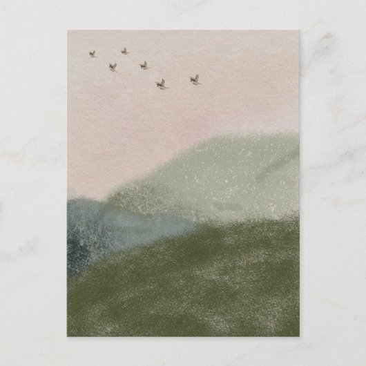 Grief Mourning Loss Flying Birds In Mountains Card Briefkaart (Voorkant)
