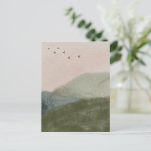 Grief Mourning Loss Flying Birds In Mountains Card Briefkaart