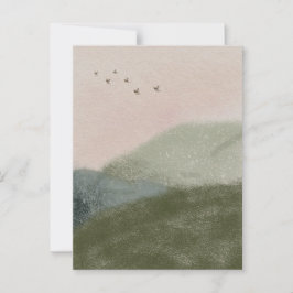 Grief Mourning Loss Flying Birds In Mountains Card Briefkaart
