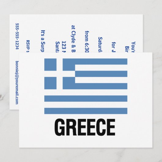 GRIEK FLAG KAART (Voorkant / Achterkant)