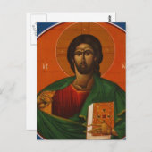 GRIEK ORTHODOX ICON JESUS CHRIST BRIEFKAART (Voorkant / Achterkant)