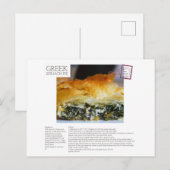 GRIEK Spinach Pie Recipe Briefkaart (Voorkant / Achterkant)