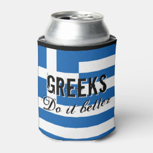 GRIEKEN DOEN HET BETER grappig citaat vlag koelbox Blikjeskoeler