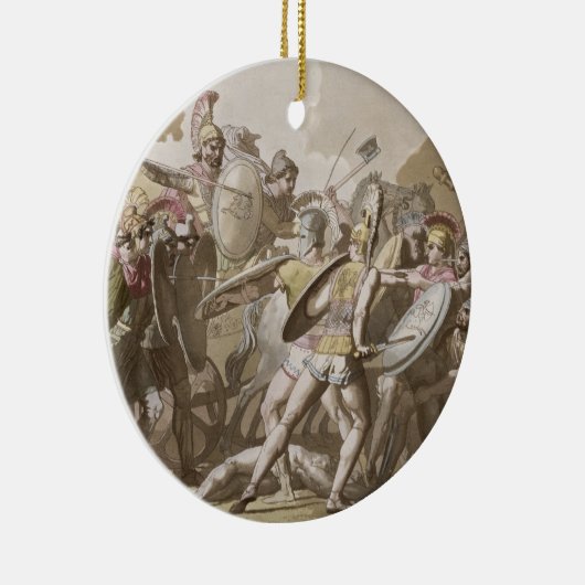 Grieken en Trojanen vechten over het lichaam van P Keramisch Ornament (Rechts)