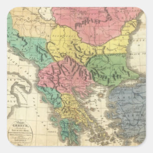 Griekenland 4 vierkante sticker