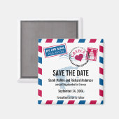 Griekenland Air Mail Bruiloft Save the Date Magneet (Voorkant / Achterkant)