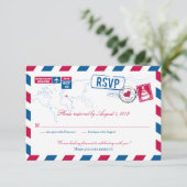 Griekenland Air Mail Wedding RSVP (Staand voorkant)