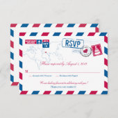 Griekenland Air Mail Wedding RSVP (Voorkant / Achterkant)