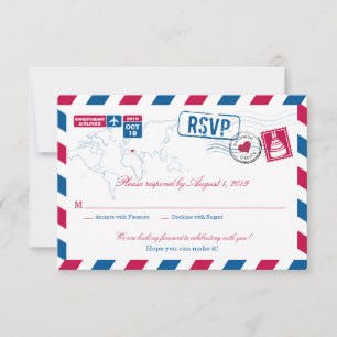 Griekenland Air Mail Wedding RSVP