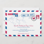 Griekenland Air Mail Wedding Save the Date (Voorkant)