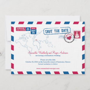 Griekenland Air Mail Wedding Save the Date