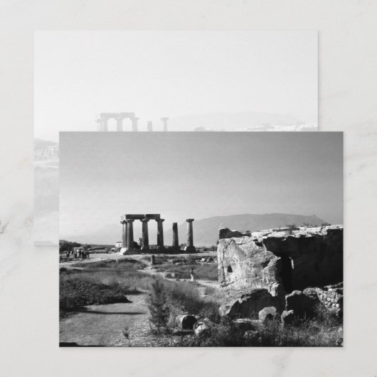 -Griekenland Ancient Corinth Apollo-tempel Briefkaart (Voorkant / Achterkant)