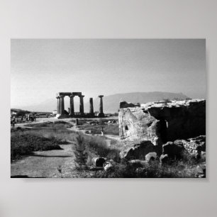 -Griekenland Ancient Corinth Apollo-tempel Poster