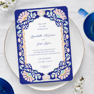 Griekenland Architectuur Floral Decorate Lijst Bru Kaart