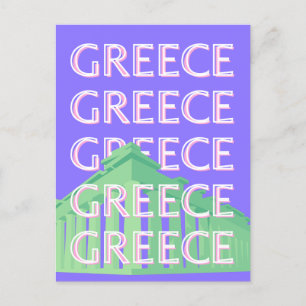 Griekenland, Athene Travel Art Feestdagenkaart